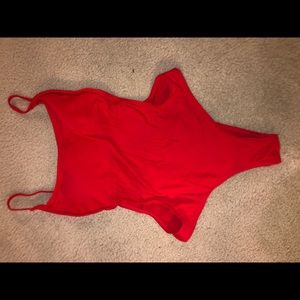 Red cute out one piece